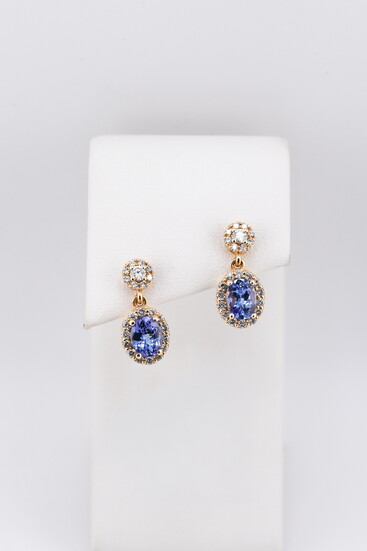 Designs By Carl - Tanzanite & Diamond Earrings - $4,095.00
