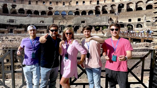 The Comeauxs at the Colosseum in Rome