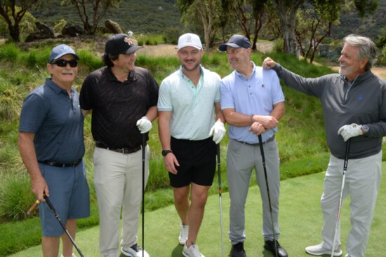 L-R: Paul Rosenkranz, Jason Rosenkranz, Patrick Brennan, Gary Brennan and Ben Price, Co-Chair of Sherwood Cares Golf Classic