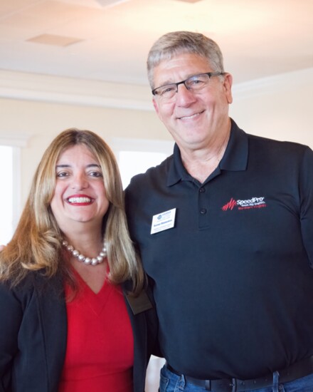 Natasha and Loudoun Chamber Ambassador Roman Blazauskas at a monthly Business and Breakfast 