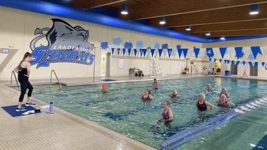 The pool at the Lakota Family YMCA hosts water exercise for all ages, including a successful swim team.