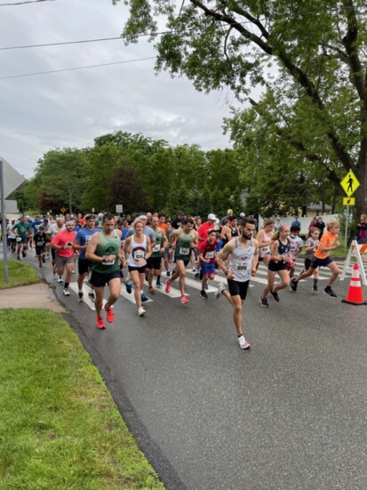 The start of this year's 5K road race sponsored by the foundation. 