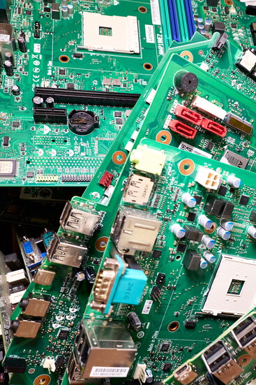 Circuit boards are a significant source of electronics recycling. 