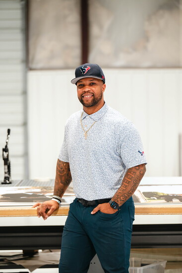 Quin’s Memorial storefront at 1500 Brittmoore Road offers a closer look at the craftsmanship behind his growing framing business.