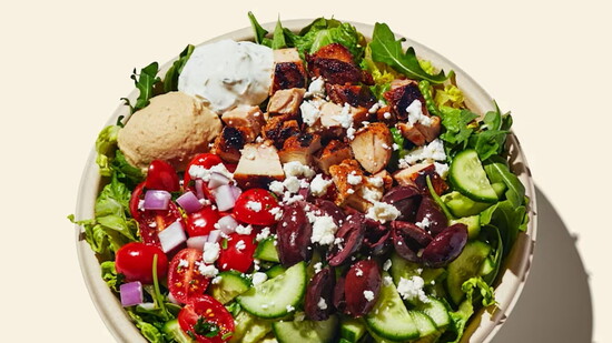 A mouth-watering gluten-free Greek salad at Cava.