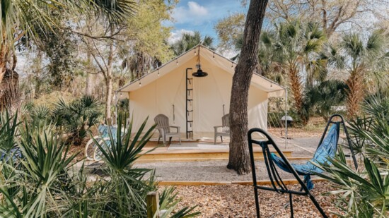 Timberline Glamping Sarasota's campsites are ideally situated at Oscar Scherer State Park.