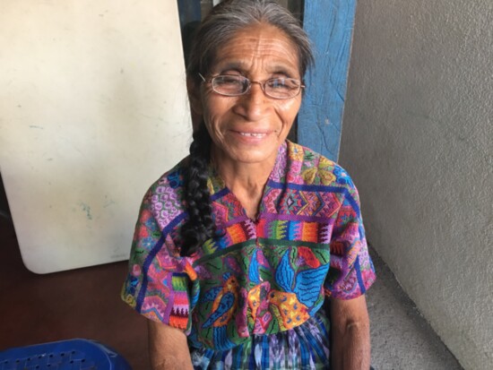 In Honduras a lady is filled with joy after receiving her first pair of eyeglasses.