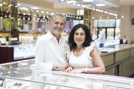 Bashar with his wife, Rita Zamlout, at Nicole's Jewelry
