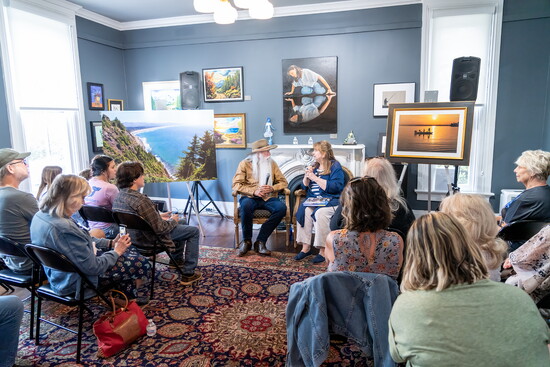 William Lee Golden talks about his new photo book in front of an intimate crowd at Monthaven.