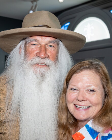 William Lee Golden shares a moment with fellow singer Jonell Mosser.