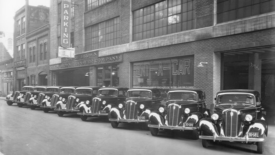 Historic photograph of the Pryor Brown Building, April 1935, by Thompson Brothers Photographers.