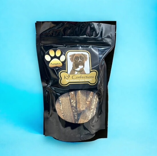 A pumpkin K9 confection treat