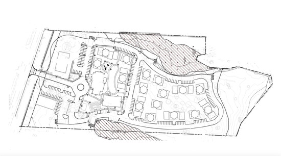 Blueprint of the Love First Campus. The Family Shelter is located at the south-end of the property. 