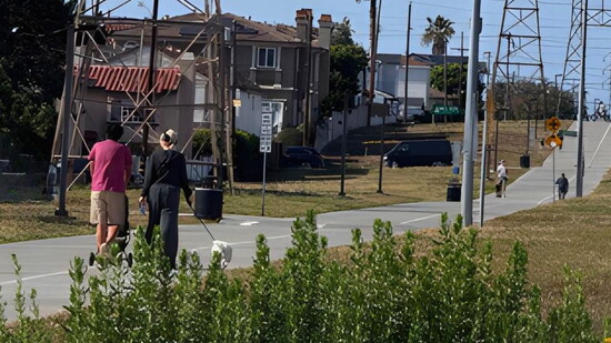 Locals out for an afternoon stroll and exercise on the Greenway.
