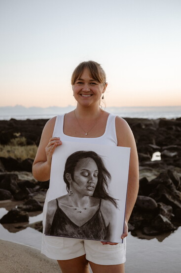 Chalk portrait by Stephanie Daguio