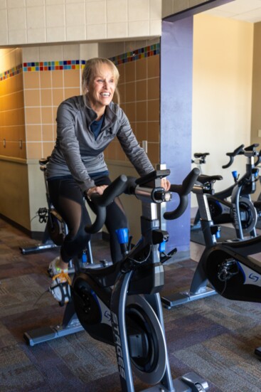 Fitness Instructor Lanelle Coble-McEachron enjoys the ride