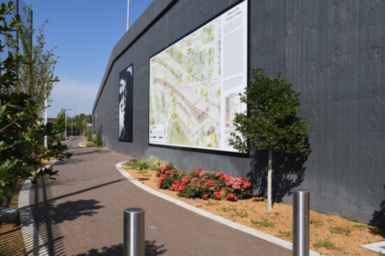 The "Pathway to Hope," which features photos by noted photographer Don Thompson, connects the Greenwood business district to Reconciliation Park. B. Hermann.