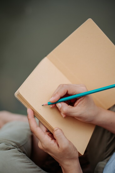 Journaling at the weekend retreat for the book entries