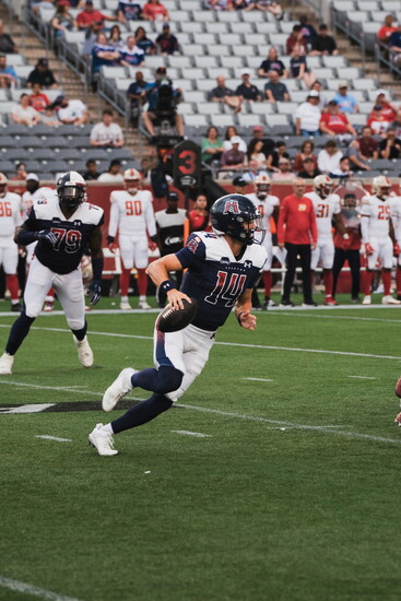 Houston Roughnecks quarterback Nolan Henderson  during a game against the Birmingham Stallions at University of Houston stadium. 