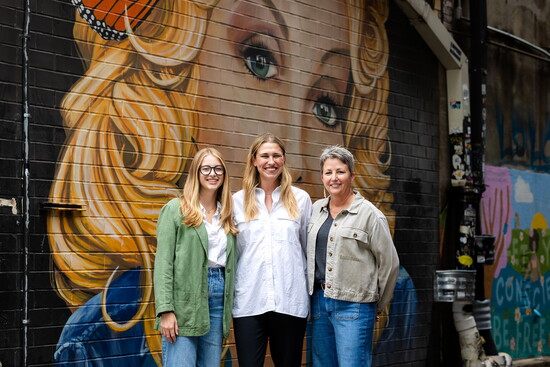 Dogwood Arts staff, Raina Weber, Emily Curren, Executive Director Sherry Jenkins. Photo: Shawn Poynter  