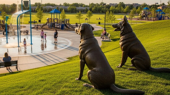 Concept rendering of the future K-9 Heroes statue installation site