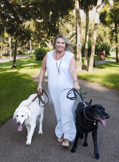 Karla and her beloved dogs, Charlie and Bella.
