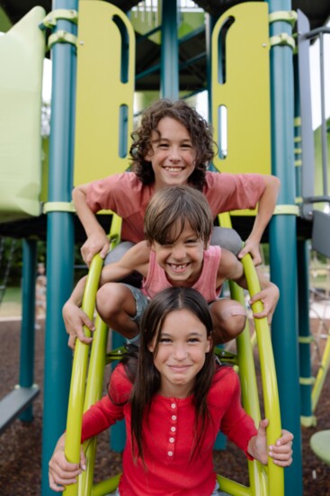 Ben (13), Rook (8), and Caralee (12) Myers, children of Joe and Jessica Myers, enjoy some quality family time together.