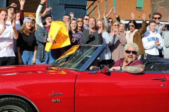 Host Guy Fieri as seen on Diners, Drive-Ins and Dives.