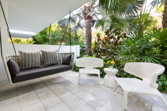 A private terrace, the outdoor space adds an extra layer of tranquility to a stay