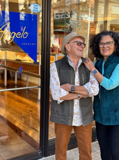 Lee and Pam Marraccini outside of Angelo Jewelry. Photo Credit: James Lisowski. 