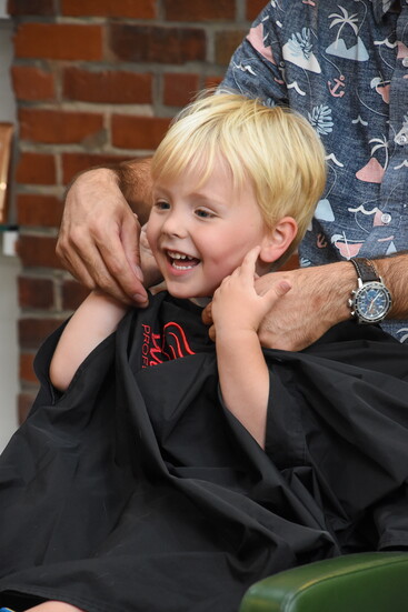 It's all smiles, before, during & after the trim.