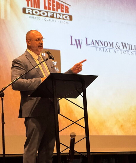 Tim speaking at Kylan's Light Dinner