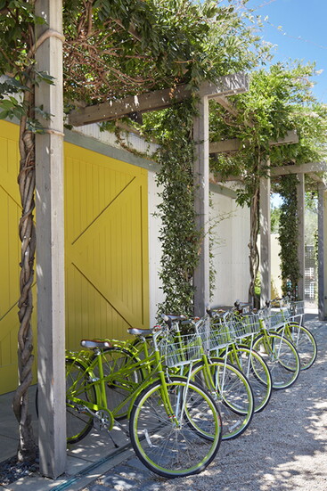 Complimentary bikes at Hotel Healdsburg. Photo courtesy of Hotel Healdsburg