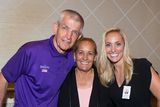 Dr. McIngvale (right) with her parents, "Matress Mack" Jim and Linda McIngvale.