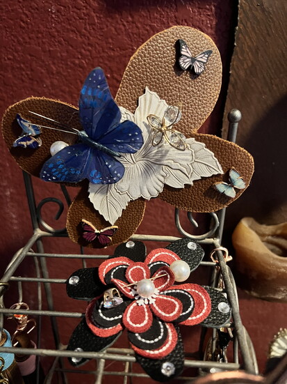 Janet also creates bling for hats, purses, and boots!