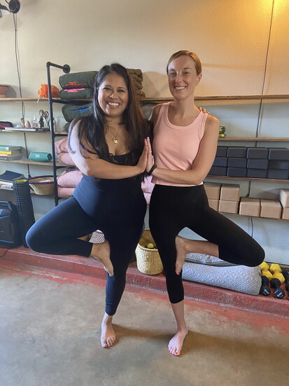 Evelyn Washburne and Alison Pounds at Blossom Yoga