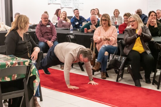 Push-ups were assigned regularly, as demonstrated by Barry Young.