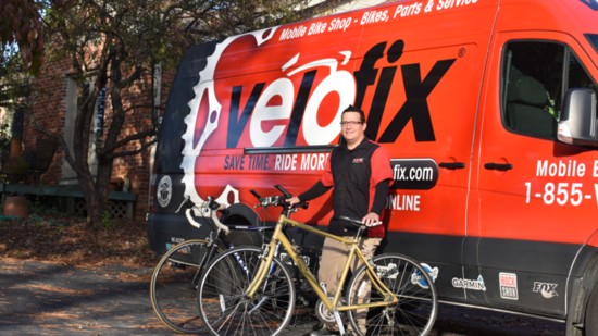 Jim Troutt of Velofix on the job in Brentwood