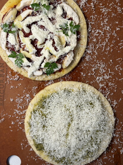 Pizza Snacks with a variety of toppings