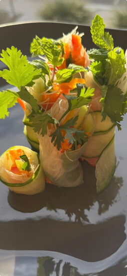 Cucumber Wrapped Spring Rolls 