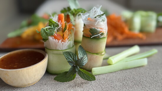 Cucumber Wrapped Spring Rolls