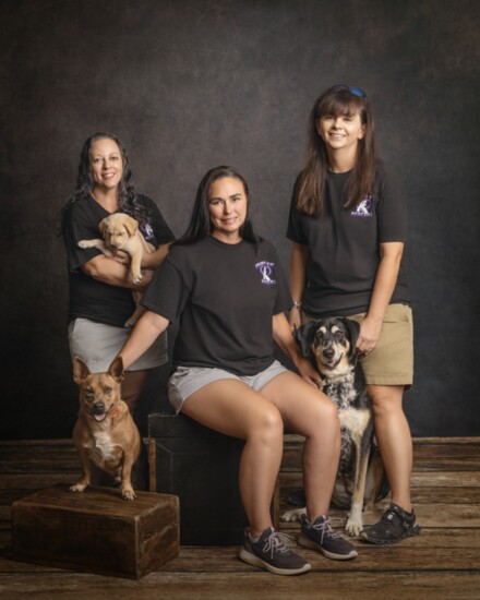 Michelle Miller, Jessica Logan and Brandie Johnson from Paws Up Rescue 