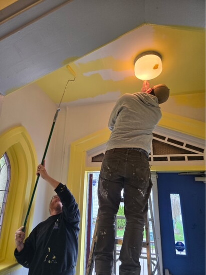 Gorbel volunteers painting