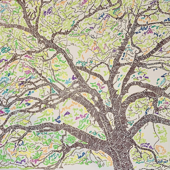 “Words of Gratitude,” 20x20, by Marlo Saucedo.