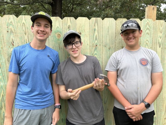 L-R Grady Hall, Will Walters, David Hill all on location to help with home projects.