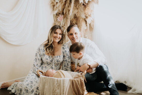 Kulyk with her husband Eric, and children Wilder and Stetson; photo courtesy of Kalsey Kulyk
