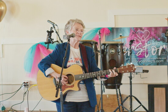 Kathryn Warner performing for the first time in 2026 singing heart felt folk music 