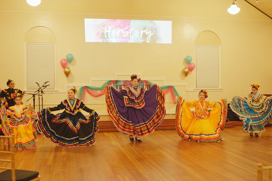 Teresa Rodriguez McNeill performing with Baile Folklorico Orgullo Latino 