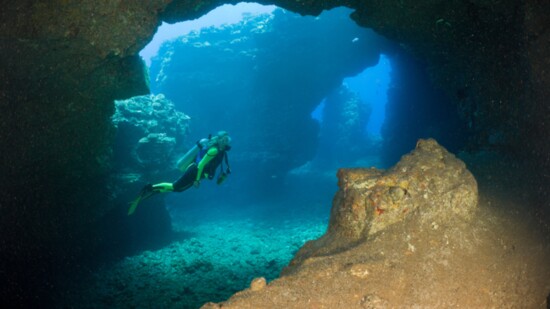 There are over 13 dive sites on Lanai including Cathedrals, the unique underwater lava formations which give the appearance of stained glass.