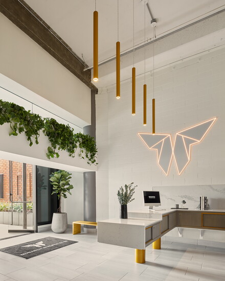 The inviting entrance to the Brentwood studio